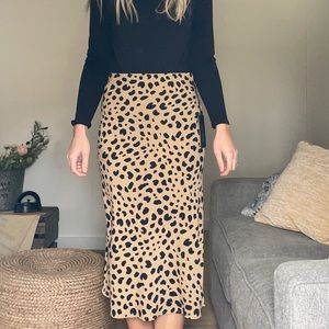 Leopard Print Midi Skirt